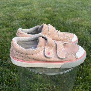 See Kai Run Basics Pink Kids Toddler Shoes Velcro Sneakers Silver Polka Size 10